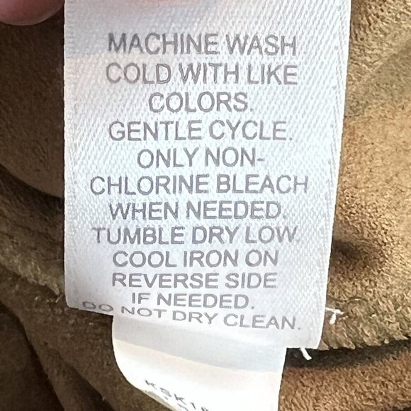 J. Jill Faux Suede Fixed Wrap Knee Length Skirt in Acorn Brown Medium Petite MP - Picture 10 of 11